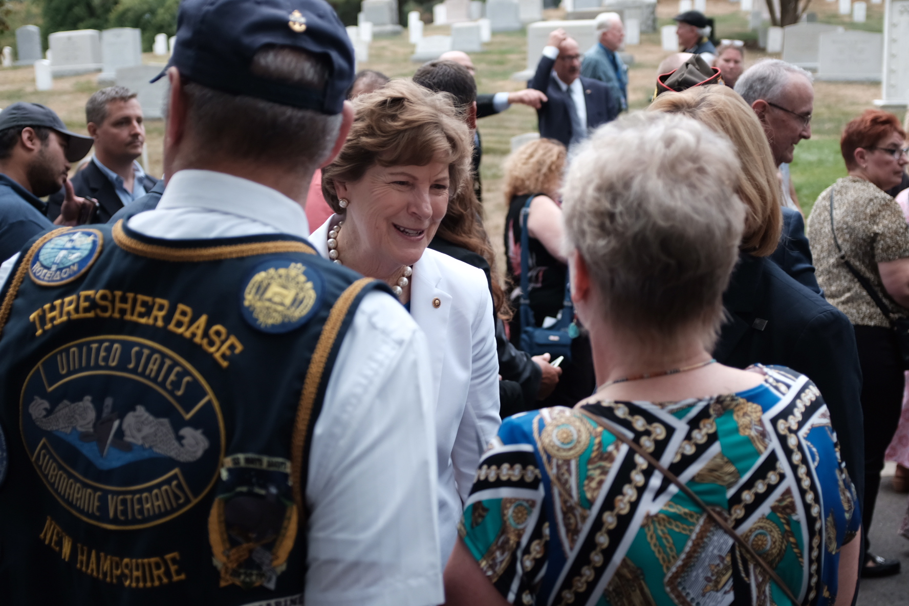 Shaheen talking to guests at Thresher ceremony
