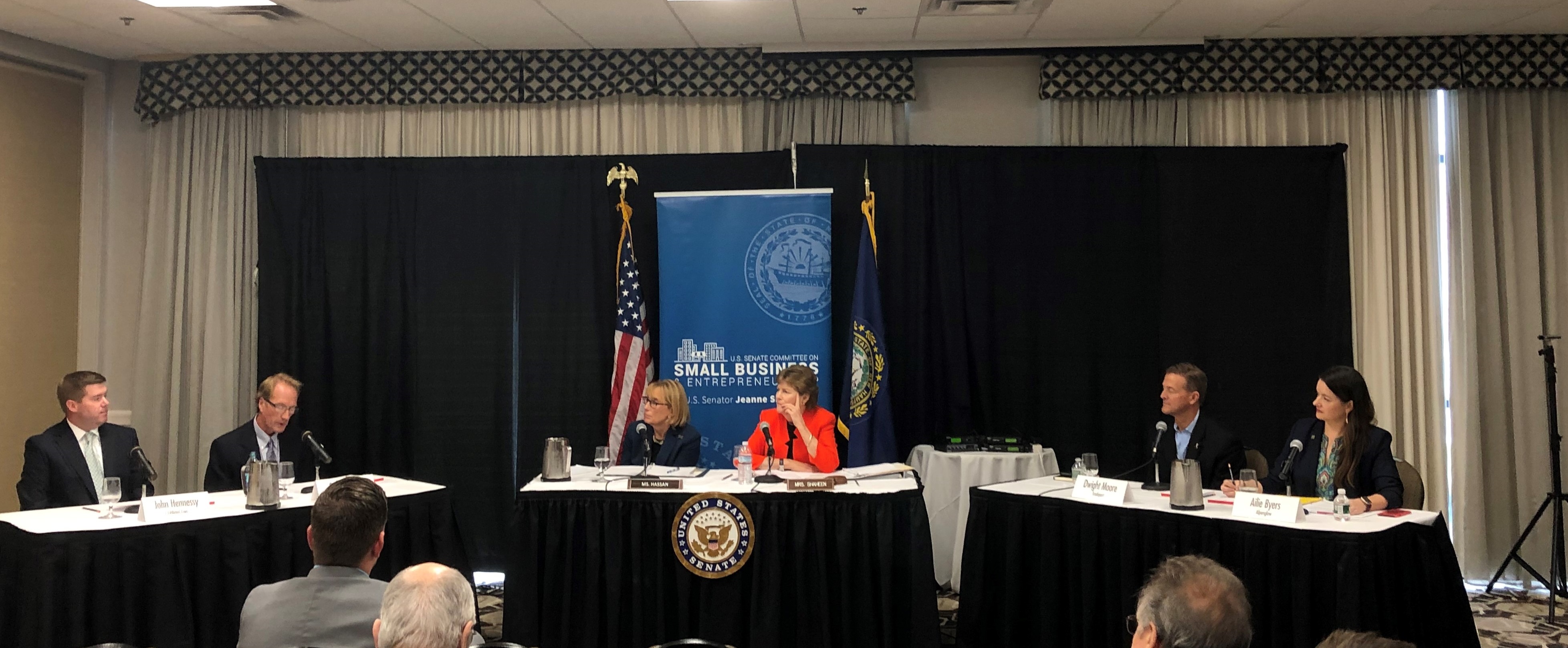 Senators Shaheen and Hassan hear from Granite State small business owners about the impact of the internet sales tax collection requirement during a Small Business and Entrepreneurship Committee field hearing in Concord.